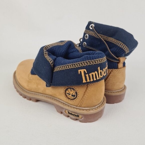 Timberland Roll Top Thermal Little Kids Boots Wheat Leather - Picture 6 of 9